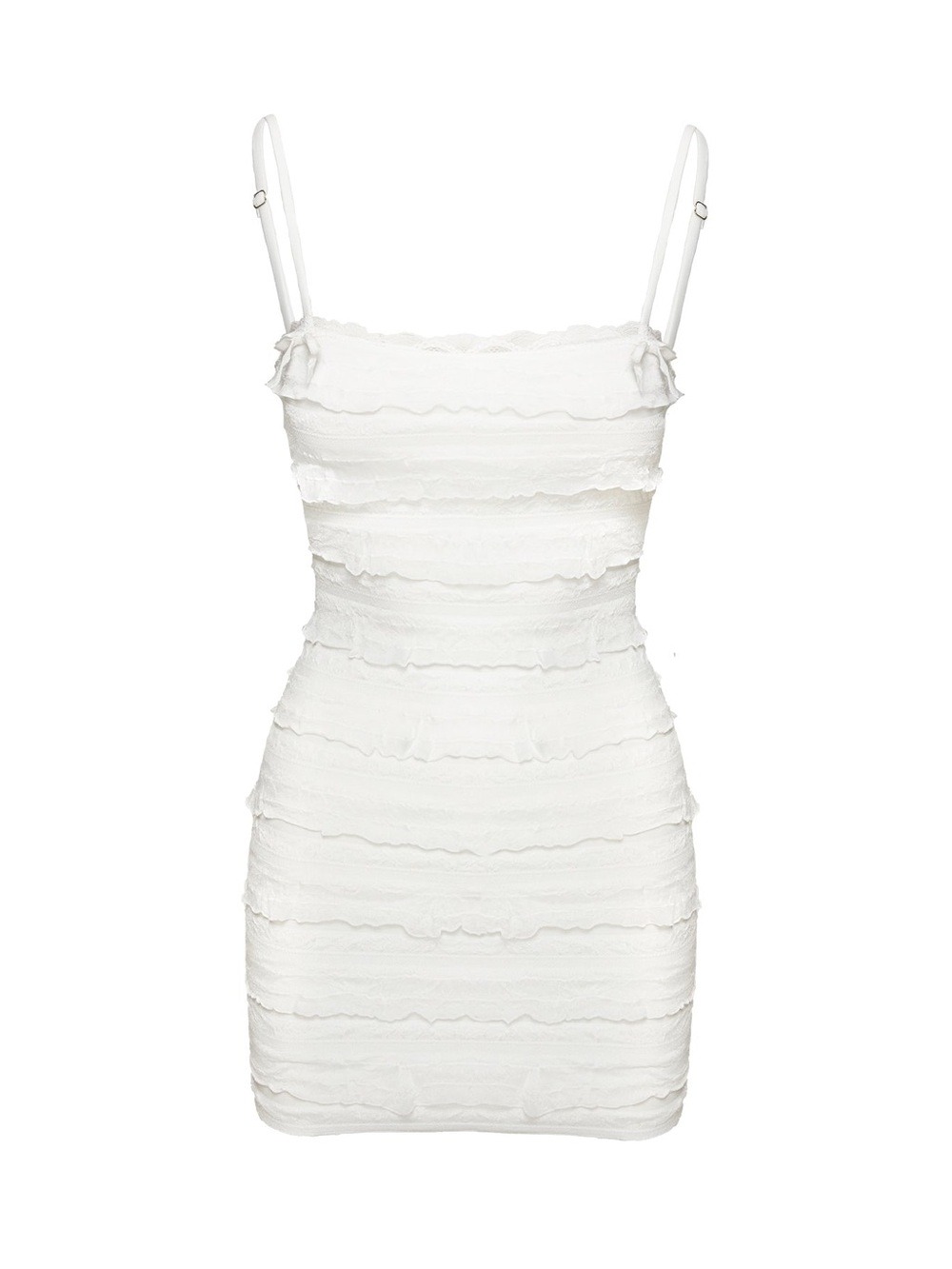 Princess Polly White Solid Fringe Ruffle Mini Dress Sleeveless Zip Us 6